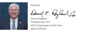 Derrick Ragland, President and CEO, APCO Employees Credit Union, NMLS #791163